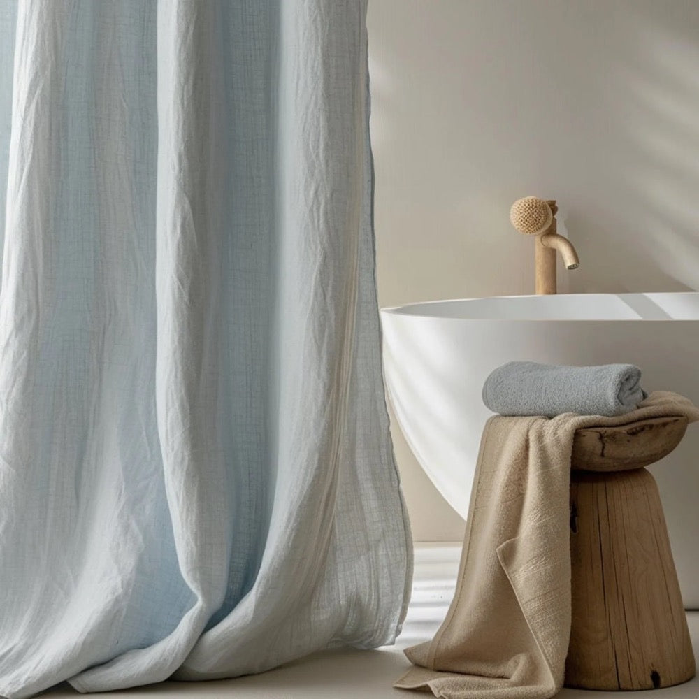 Linen Shower Curtain Livingroom Curtain Customshower Curtain Cafe Curtain