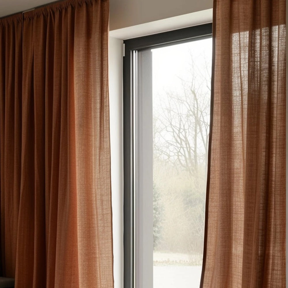 Customized linen cafe curtain 1 Panel Linen Sabby Chic Curtains Extra Long Curtain Natural Curtains Linen Window